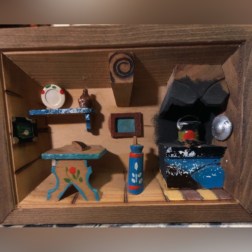 Vintage Diorama of Kitchen